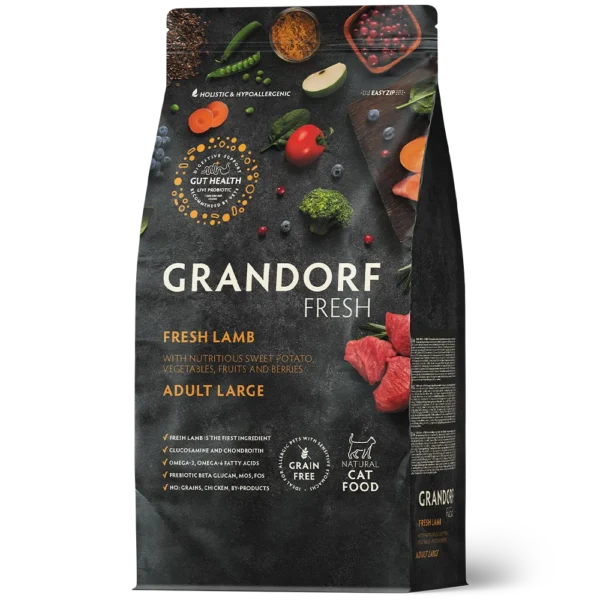 Grandorf Cat Fresh Värske Lammas ja Bataat Täiskasvanud Suurtele Kassidele