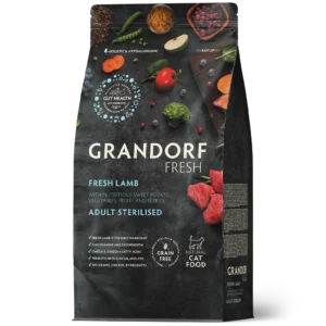 Grandorf Fresh kassitoit steriliseeritud kassile – värske lammas & maguskartul 2 kg