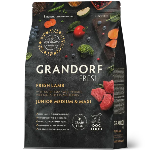 Grandorf Fresh koeratoit junior – värske lammas & maguskartul 3 kg