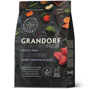 Grandorf Fresh koeratoit keskmist ja suurt tõugu koertele – värske lammas & maguskartul Grandorf Fresh koeratoit keskmist ja suurt tõugu koertele – värske lammas & maguskartul 3 kg